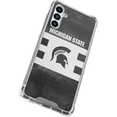 Michigan State University Black and White Stripes Galaxy A15 5G Clear Case